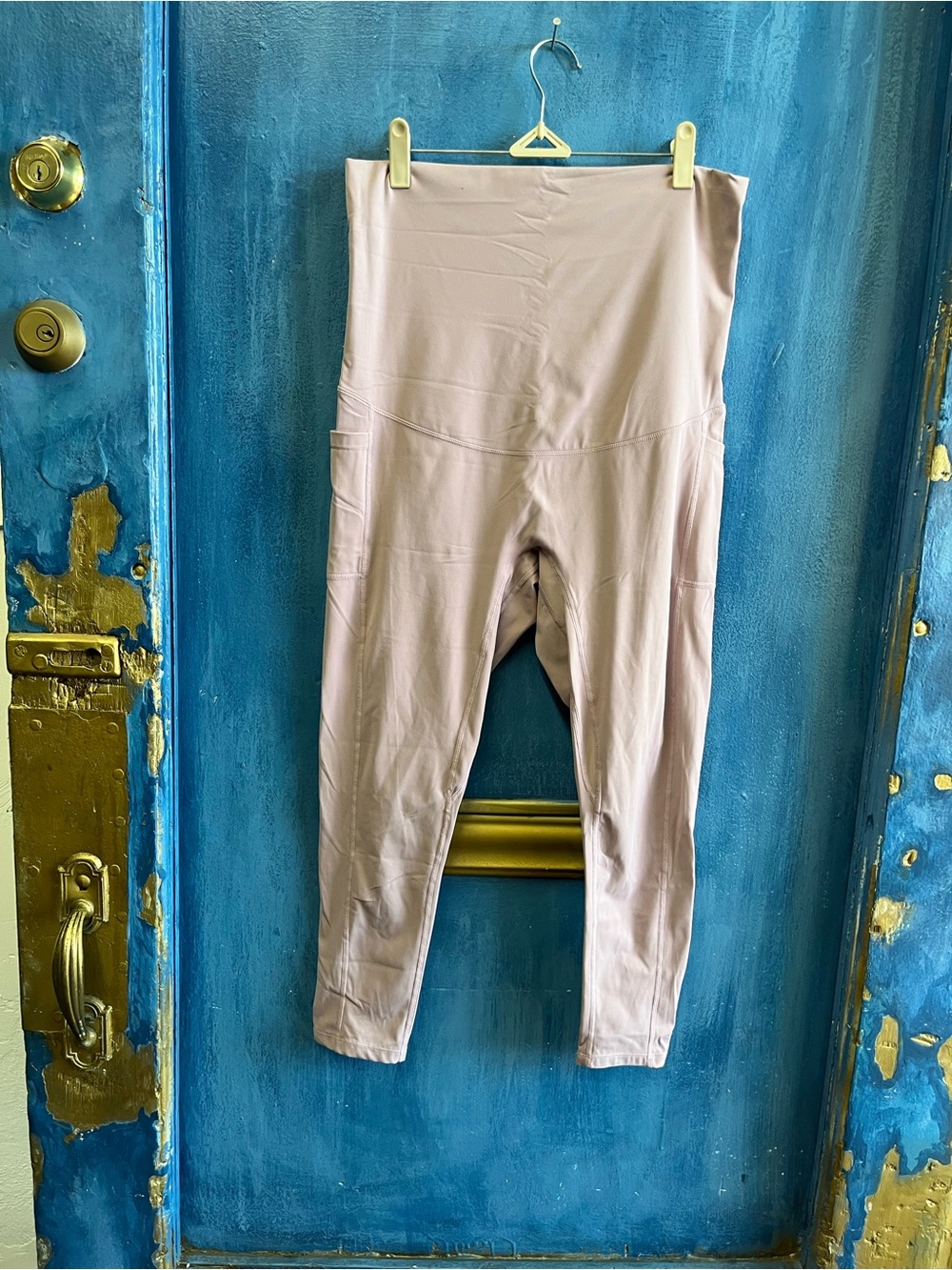 High-Waist Stretch Leggings in Light Mauve